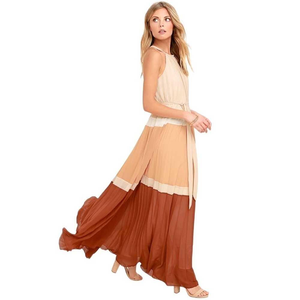 Lulu’s Totally Tranquil ColorBlock Maxi Dress Women’s Size Medium - Picture 5 of 15